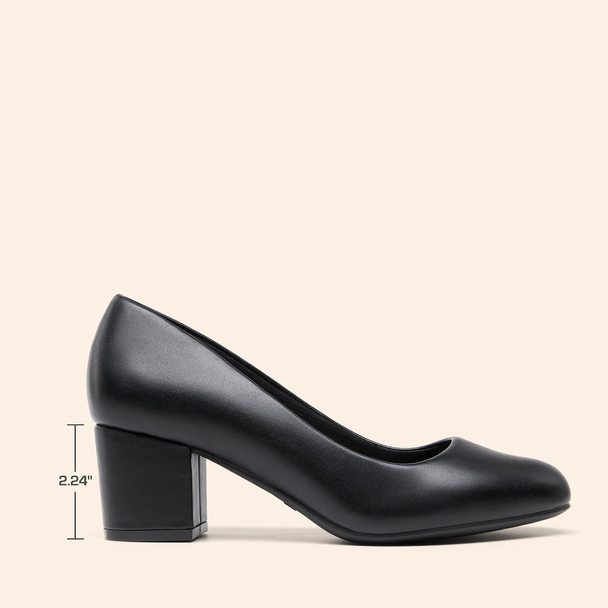 DREAM PAIRS Women's Block Heel Pumps Round Toe Dress Shoes | 2.24 inch chunky heel pumps with a 3D cushioned insole and non-slip outsole for commuting, parties and everyday wear