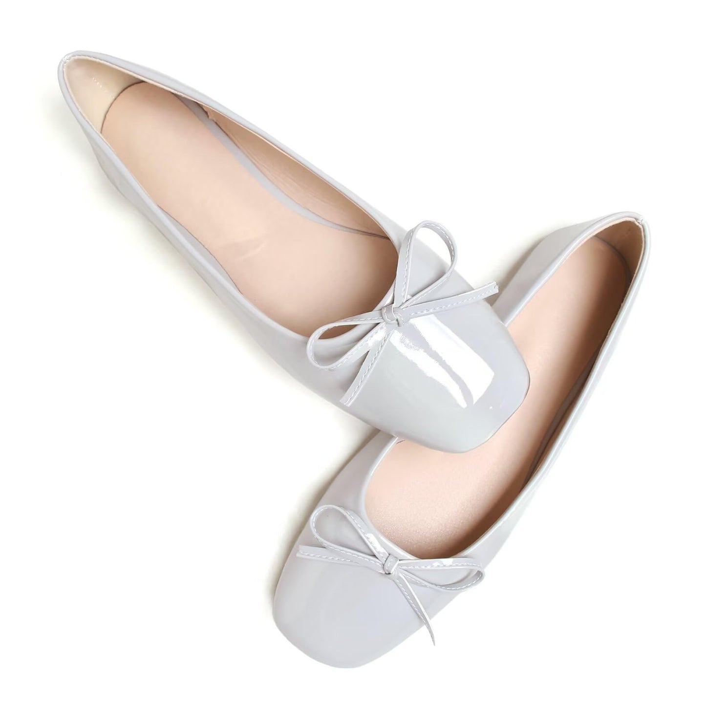 Dear Time Women's Casual Foldable Ballet Flats Square Toe Ballerina Flats Shoes Comfortable
