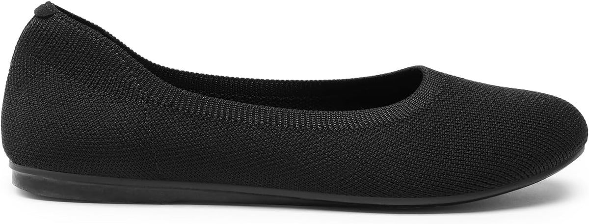 DREAM PAIRS Women's Dress Knit Ballet Comfort Flats | Comfortable Round Toe Slip-On Flexible Portable Breathable Dress Office Flats for Daily Walking and Travel