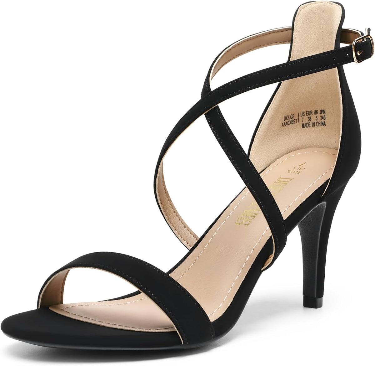 DREAM PAIRS Women Strappy Stiletto Dress Sandals | Strappy Stiletto High Heels,Open Toe Rhinestone Wedding Dress Shoes,Cushioned Insole,for Party Wedding