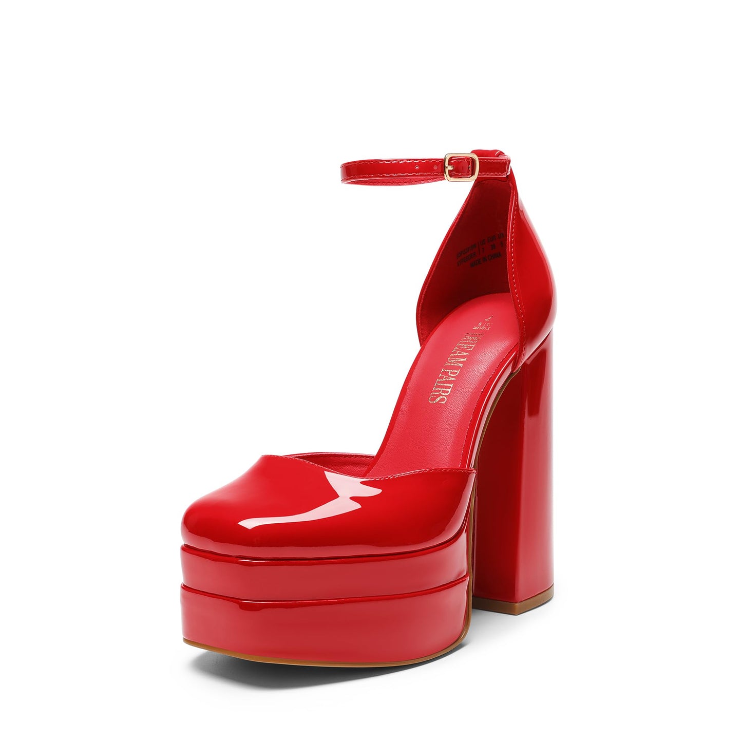 DREAM PAIRS Women's High Platform Closed Toe Heels | Square Toe Ankle Strap Dress Wedding Party Pumps Shoes with 5.5" Height, 1.7" Platform for All-night Glamour