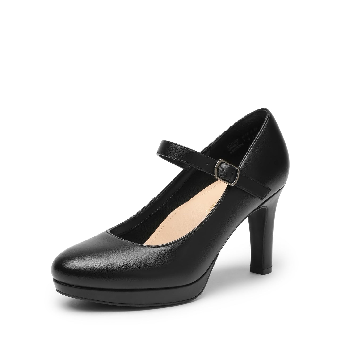 DREAM PAIRS Womens Dressy High Heels Mary Jane Pumps | 3.5" high paltform heel with 3D arch support memory foam resilient latex insole anti-slip grippy TPR sole closed round toe