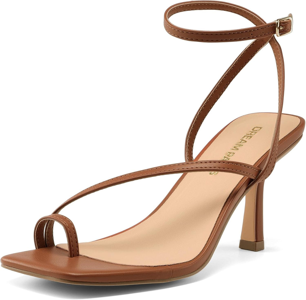DREAM PAIRS Women's Kitten Low Heel Sandals | Square Open Toe Adjustable Ankle Strappy Summer Sandals, Flip Flop Fashion and Comfortable Dressy Shoes 2026 for Daily Party