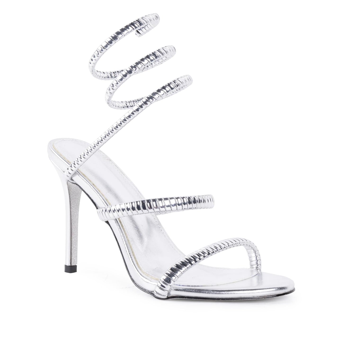 perixir Gold Heels for Women, High Heels with Spiral, 4.17" Stiletto Heeled Sandals for Dressy Women, Lace Up Sandals Comfortable Slingback Sandal
