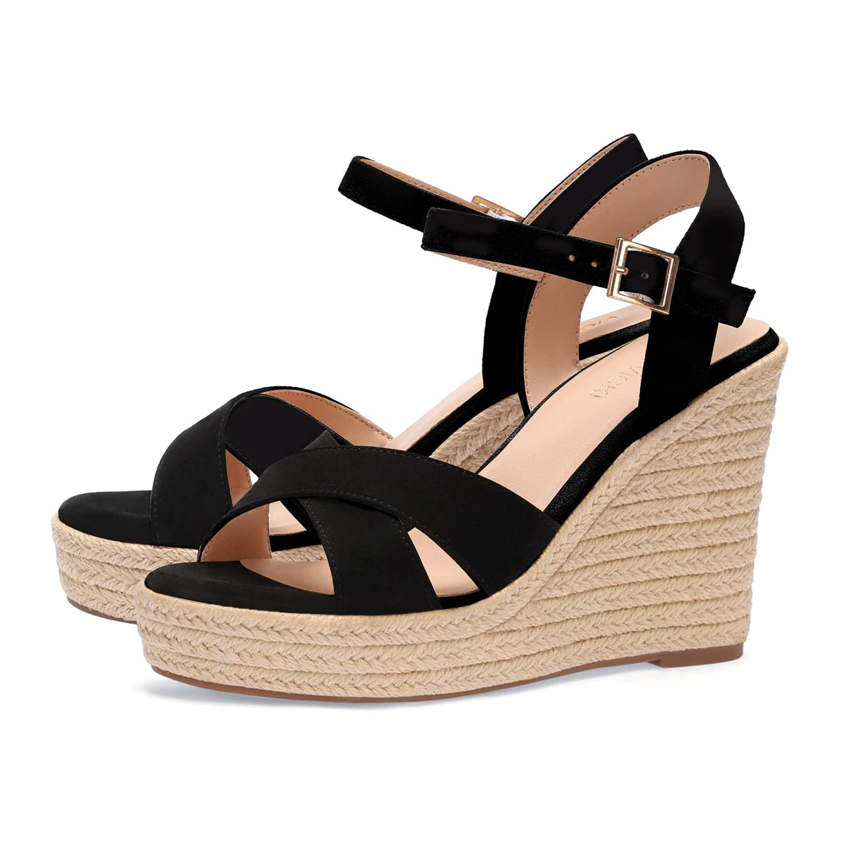 VICKI·VICKI Women's Platform Sandals Wedge Ankle Strap Open Toe Sandals