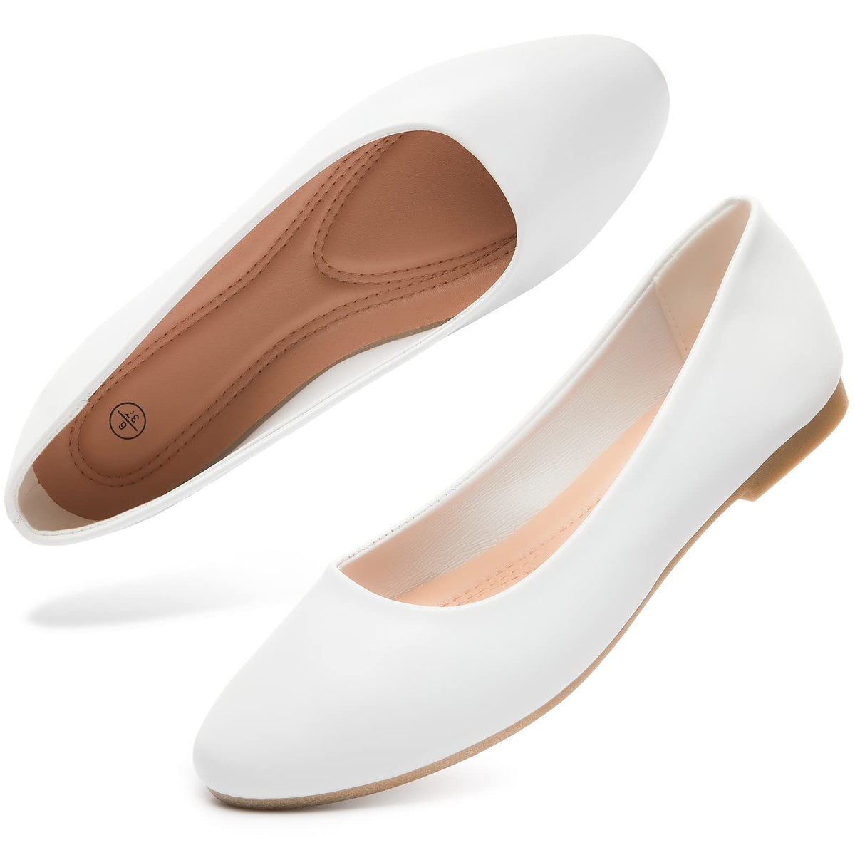 Hash Bubbie Women's Flats Shoes Ballet Flats Dress Shoes Comfortable PU Leather Slip on Shoes for Women