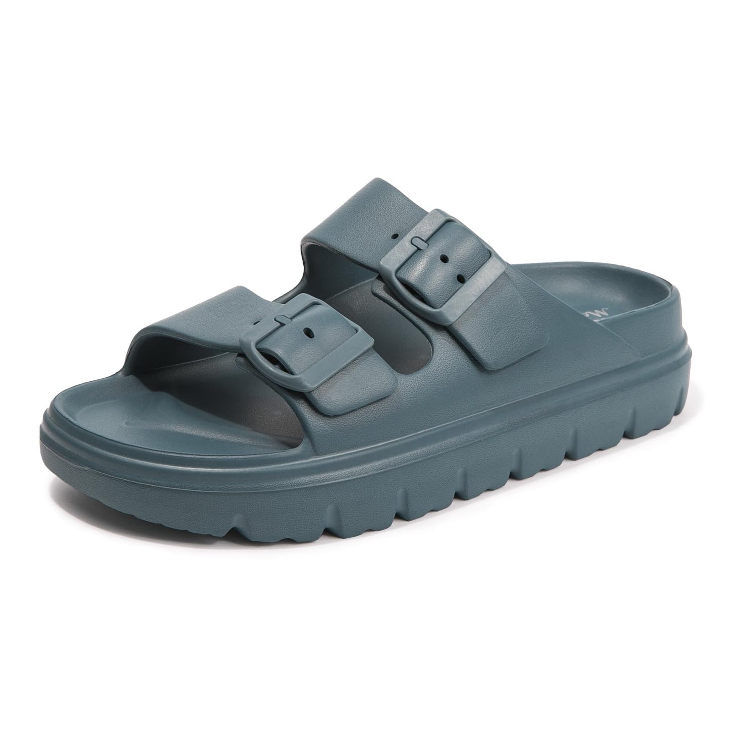 FUNKYMONKEY Women's Comfort Slides Non-Slip Lightweight Flat Beach Sandals | Adjustable Buckle Plastic Sandals with Arch Support, Waterproof Non-Slip Summer Slippers for Pool, Shower & Daily Wear