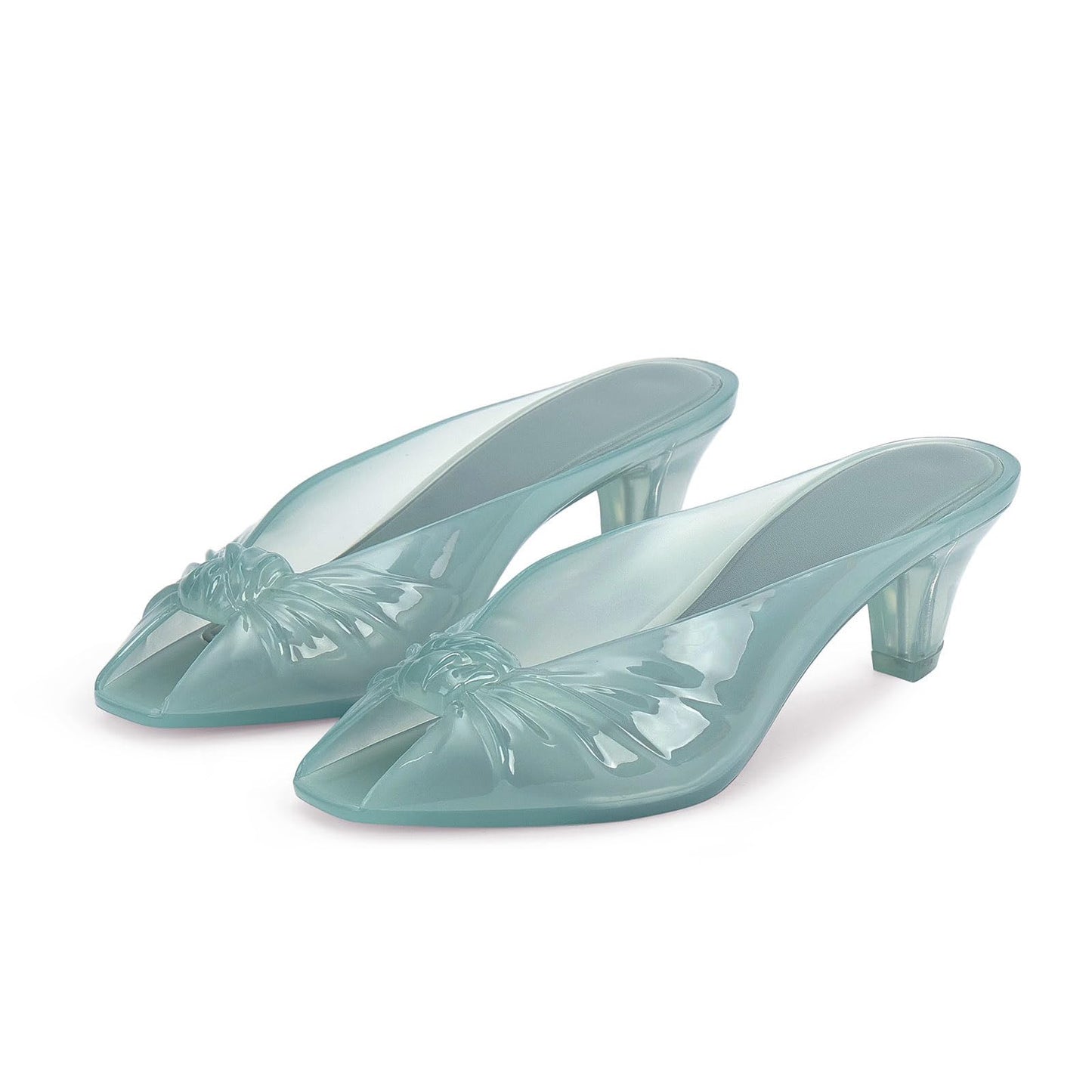 Jelly Sandals for Women Clear Sandals Jelly Shoes Women Kitten Heel Mules Open Toe Slide Pumps Dress Shoes Beach Summer Sandal Cute Comfortable