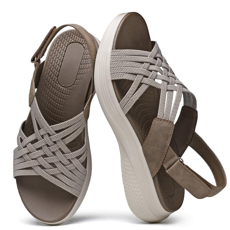 ziitop Women's Sandals Women Footwear Ladies Summer Sandals with Arch Support Comfortable Walking Beach shoes Flat Wedge for Dressy Vacation Travel Office Party Shopping Dating Nursing Water Sports
