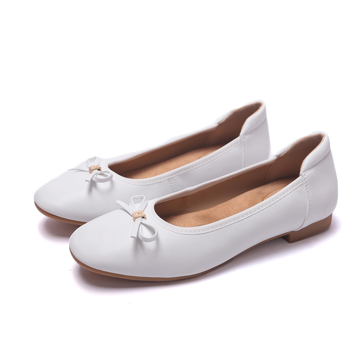 Women's Comfortable Ballet Flats Round Toe Flat Shoes for Women Bow Dressy Flats Shoes with Arch Support Insole