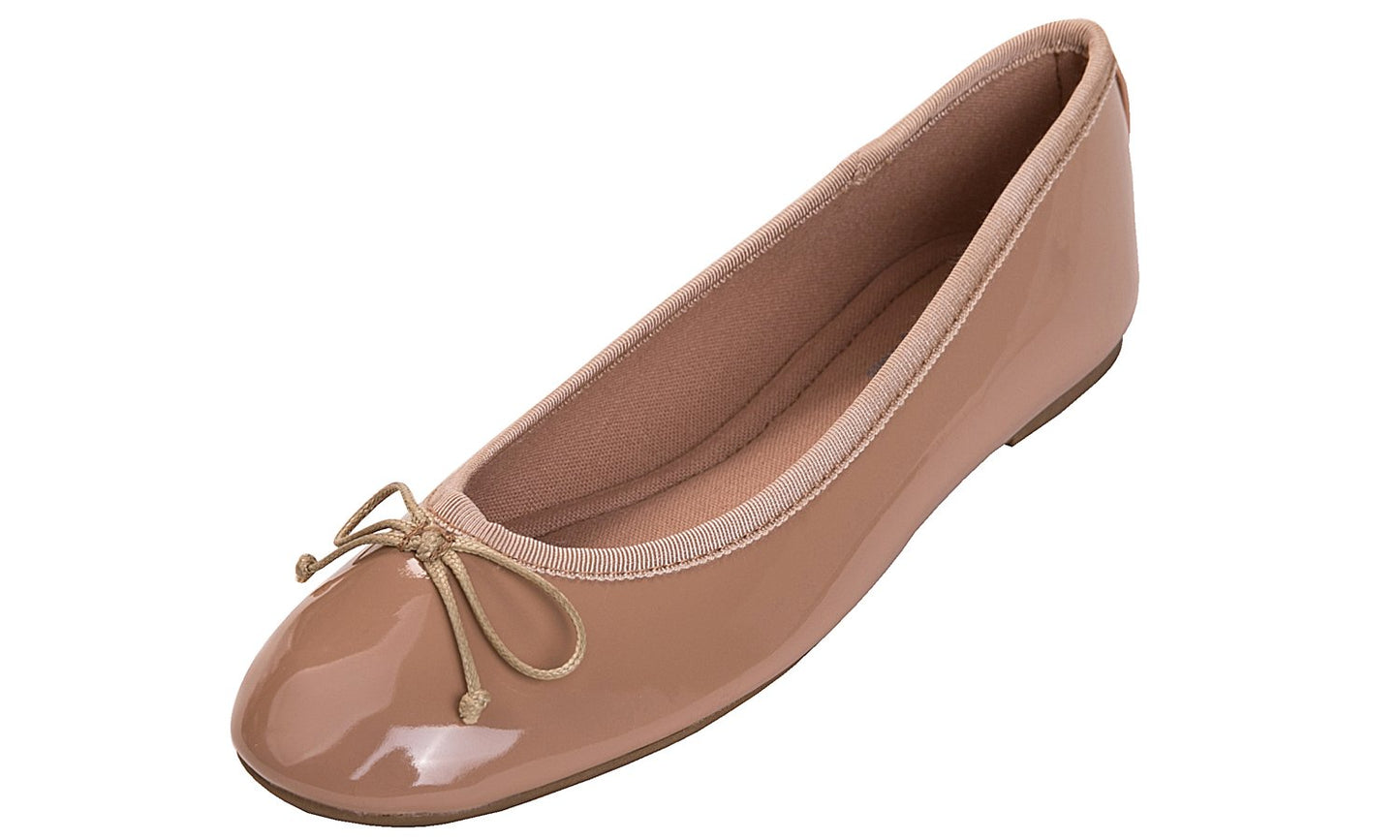 FEVERSOLE Women's Macaroon Colorful Memory Foam Cushion Insock Patent Ballet Flat
