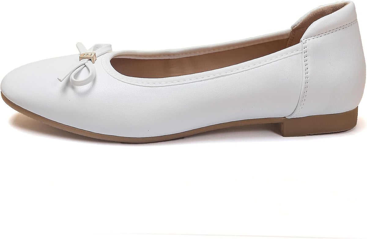 Women's Comfortable Ballet Flats Round Toe Flat Shoes for Women Bow Dressy Flats Shoes with Arch Support Insole