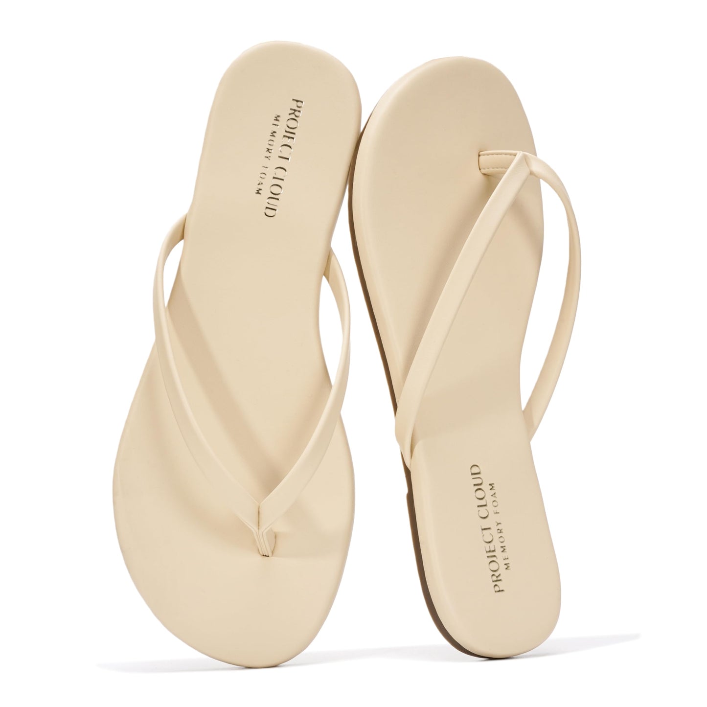 Project Cloud Flip Flops for Women Memory Foam Flats Sandals (Foundations) | Lightweight and Durable Non-Slip SoleWomens Sandals - Beach Essentials Womens Flat Sandals for Everyday Comfort Daily Wear