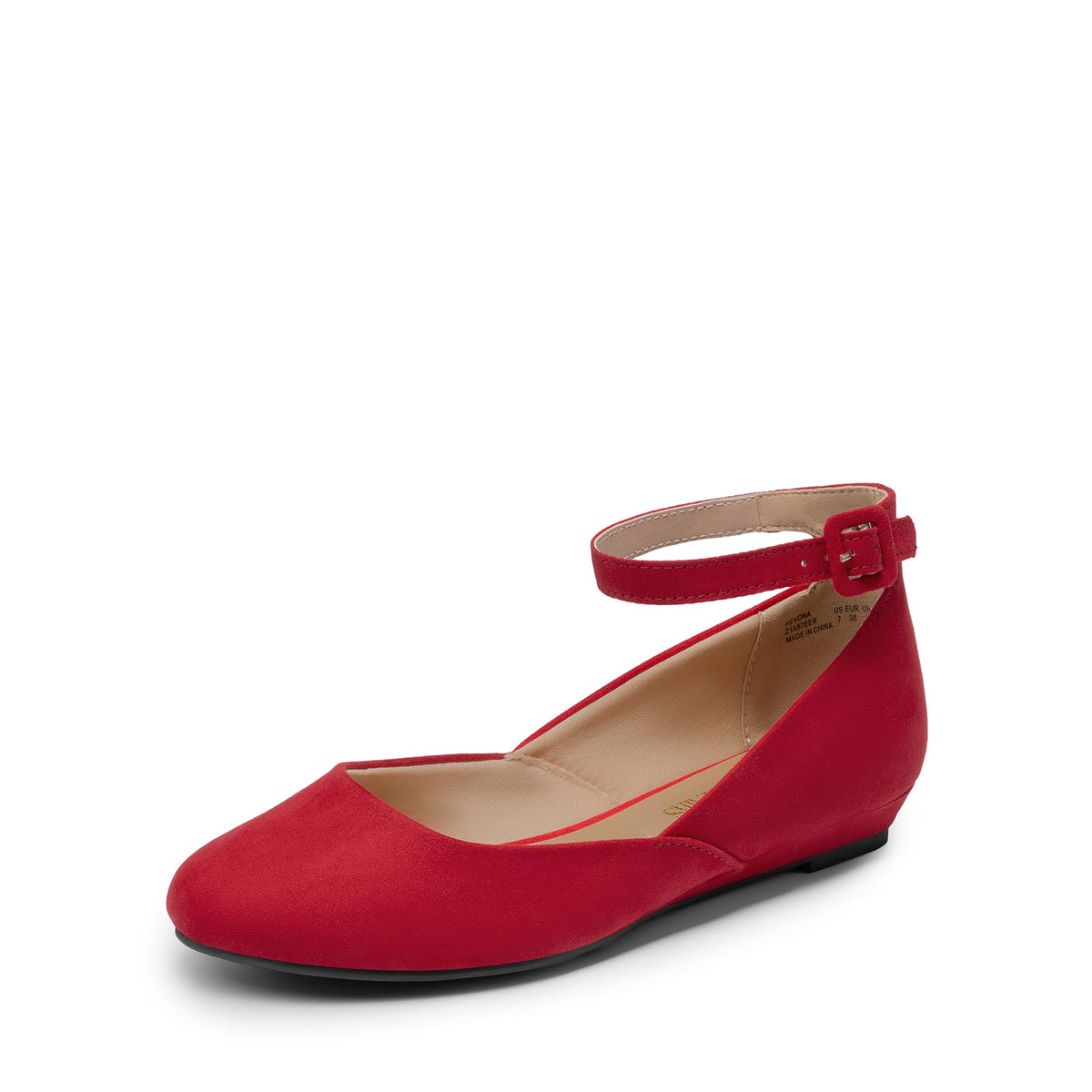 DREAM PAIRS Women's Dress Flats Ballet Low Wedge | Round Toe Flats, Ankle Strap, Comfortable Casual Flat Shoes