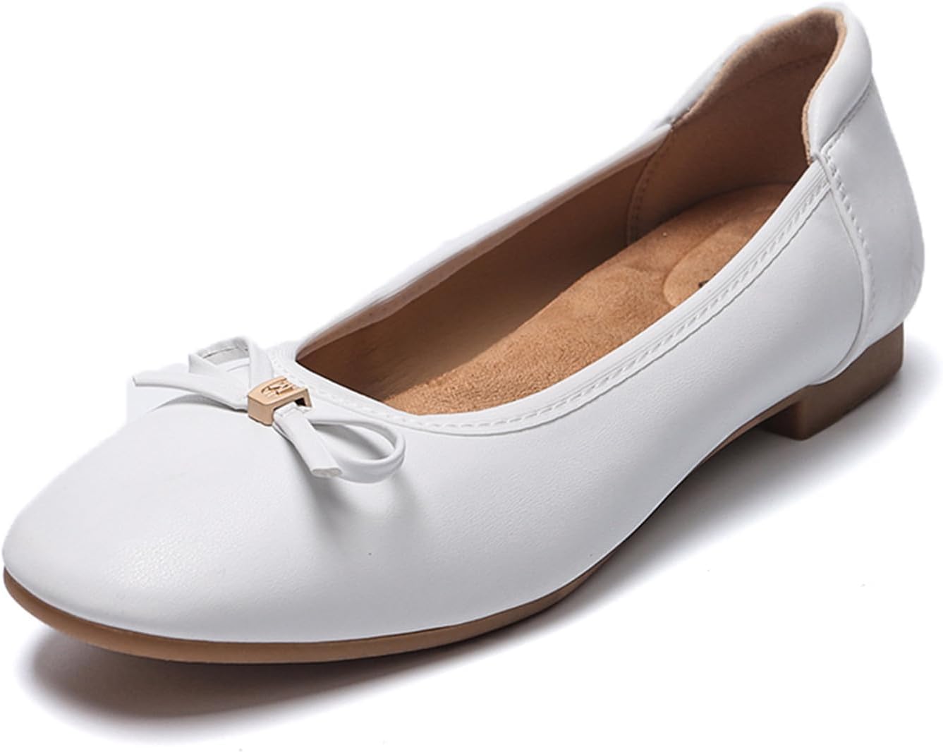 Women's Comfortable Ballet Flats Round Toe Flat Shoes for Women Bow Dressy Flats Shoes with Arch Support Insole