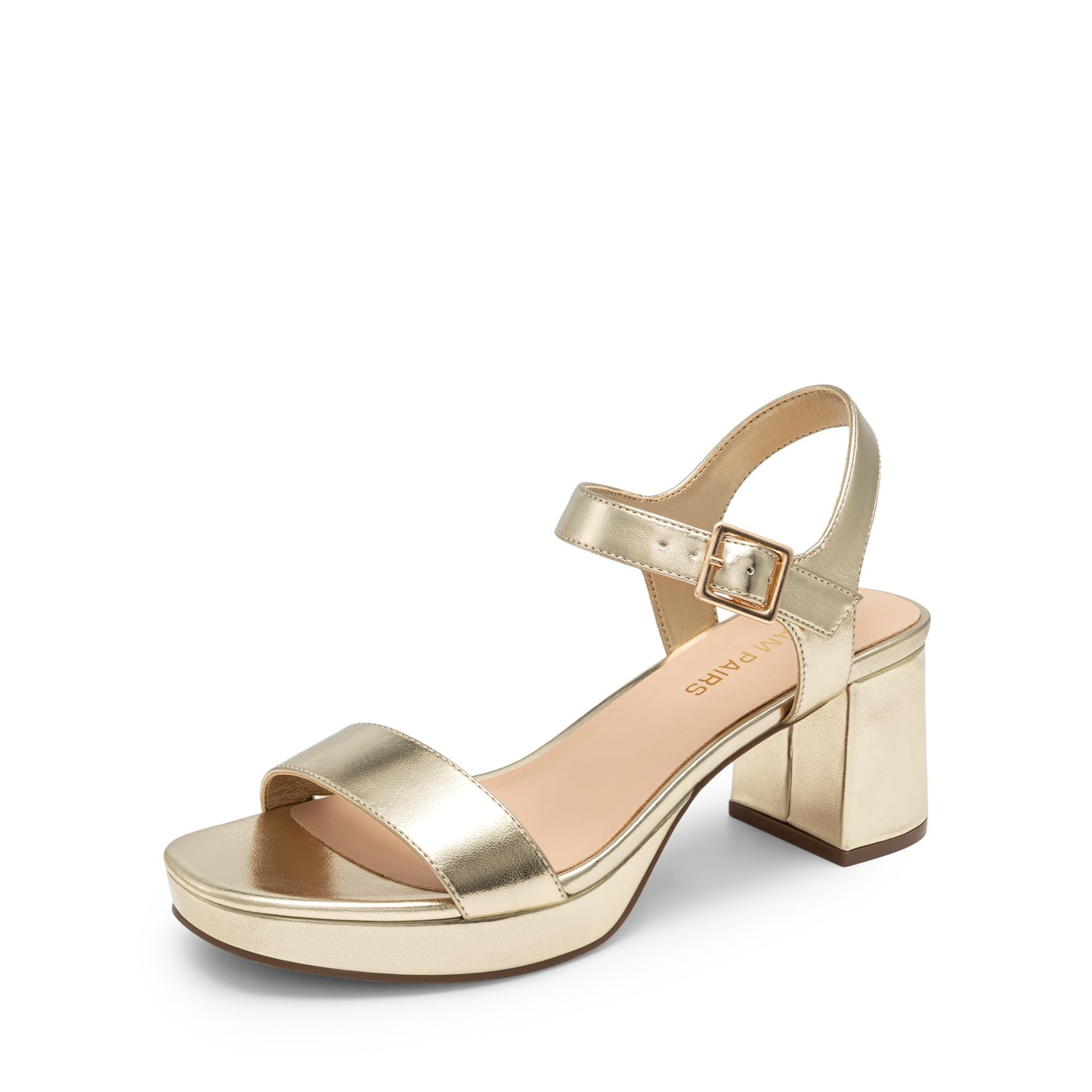 DREAM PAIRS Women's Platform Block Chunky Heels Sandals | Open Square Toe Ankle Strap Heel Fashion Wedding Party Dress Sandals Shoes 2.56-inch Block Heel and a 0.71-inch Platform