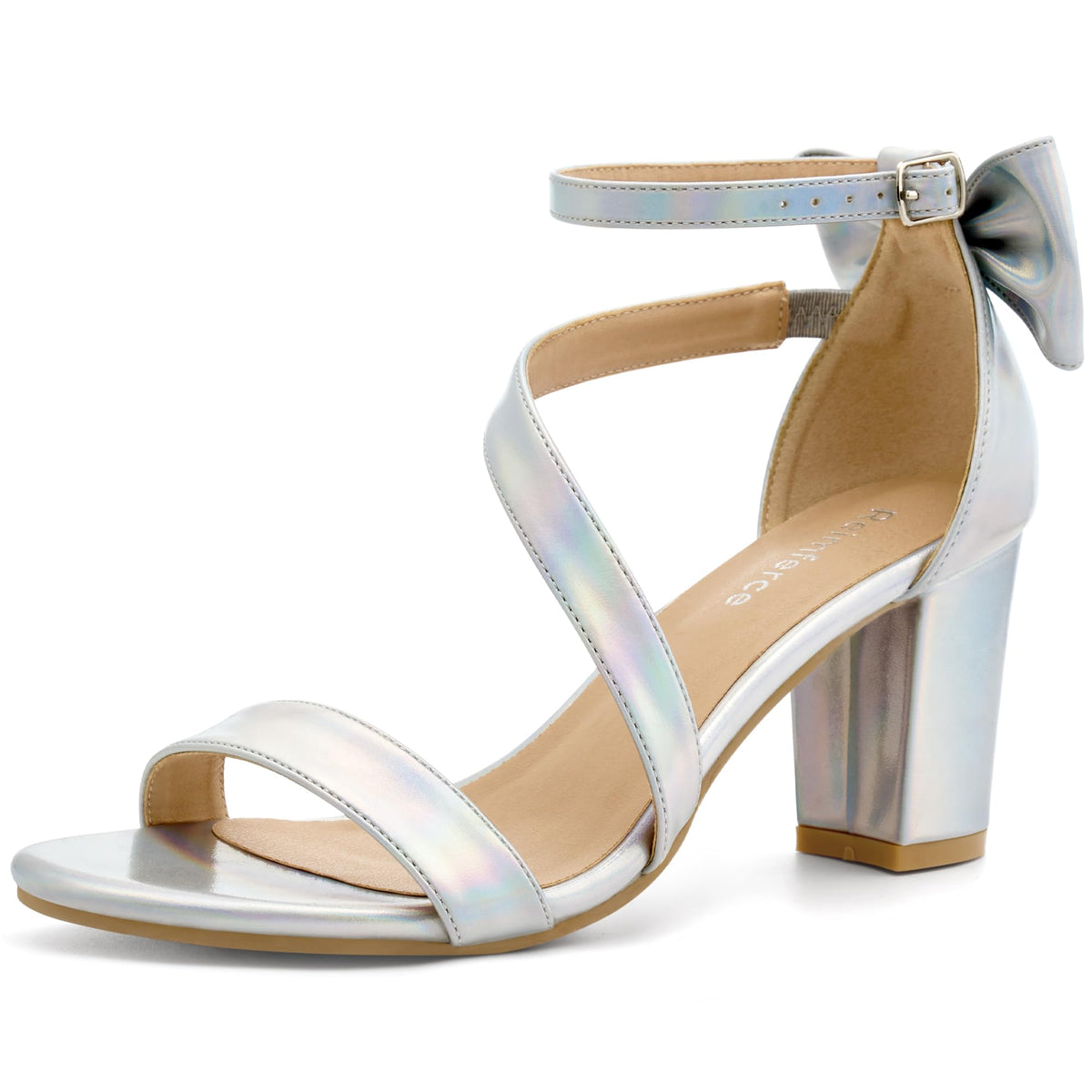 Reimferce Comfortable Block Heels for Women: 3.14" Stable Walk for Confidence on Wedding - Elegant Bow Ankle Strap & Cushioned Insole for Bride & Bridesmaids
