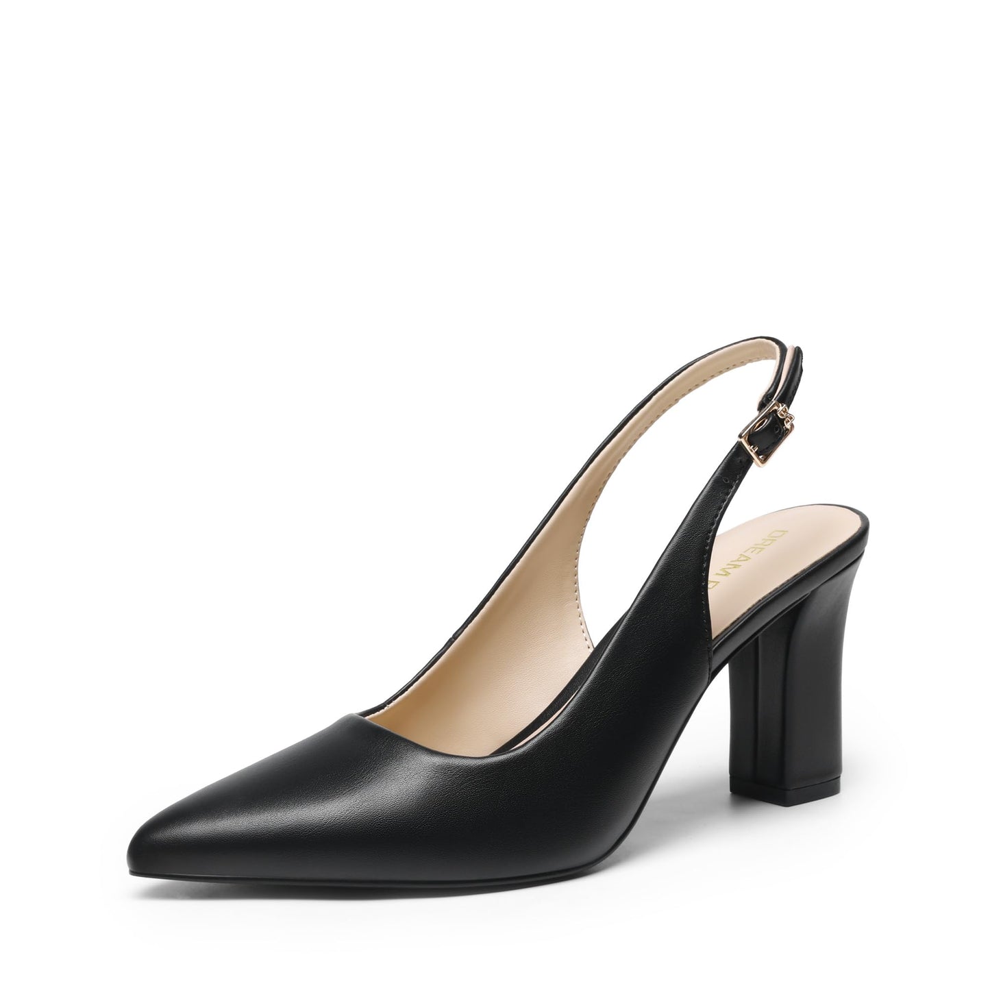 DREAM PAIRS Womens Slingback High Chunky Heels Pumps | High Block Heels Pointed Toe Closed Toe Comfortable Dress Shoes for Work Office Business