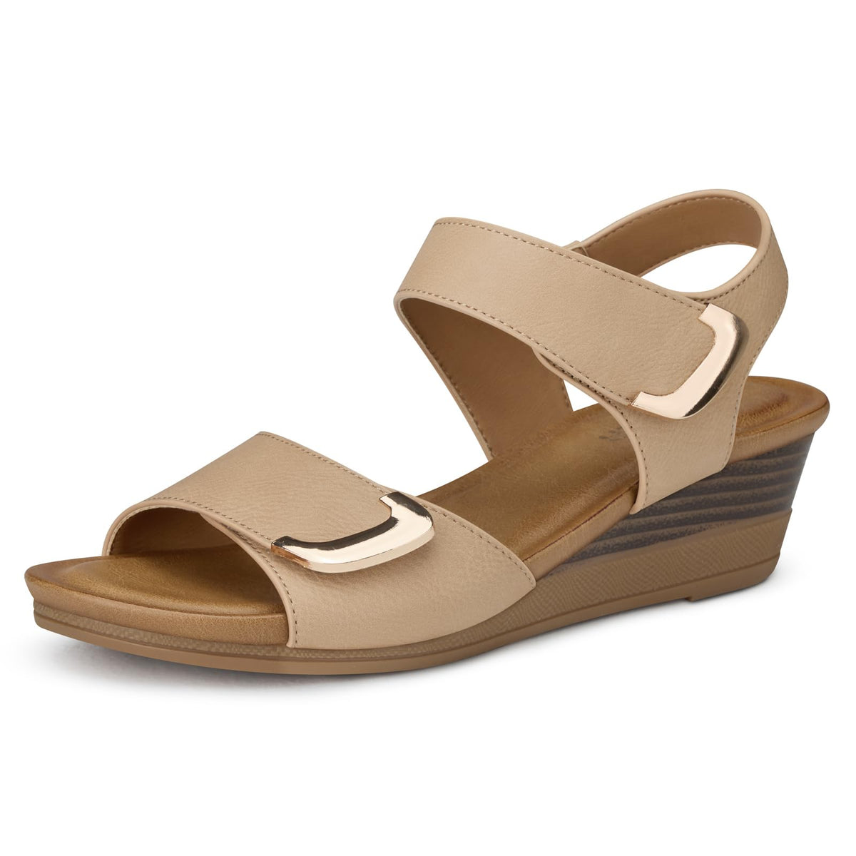 SHIBEVER Wedge Sandals for Women: Comfortable Dressy Casual Womens Shoes | Summer Walking Dress Comfort Slip On Trendy 2026 Fashion Cushioned Soft Work Outdoor Vacation Travel Shopping Ladies Sandal