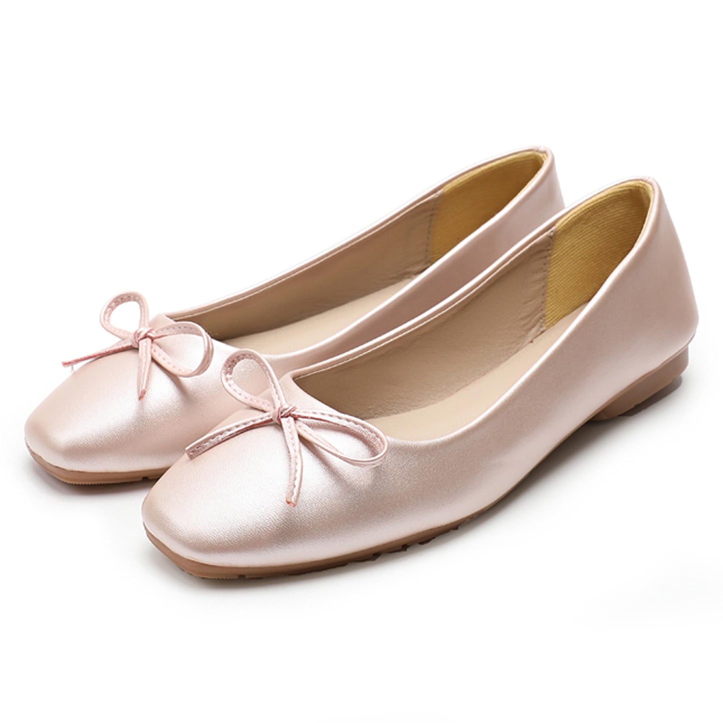 Dear Time Women's Casual Foldable Ballet Flats Square Toe Ballerina Flats Shoes Comfortable