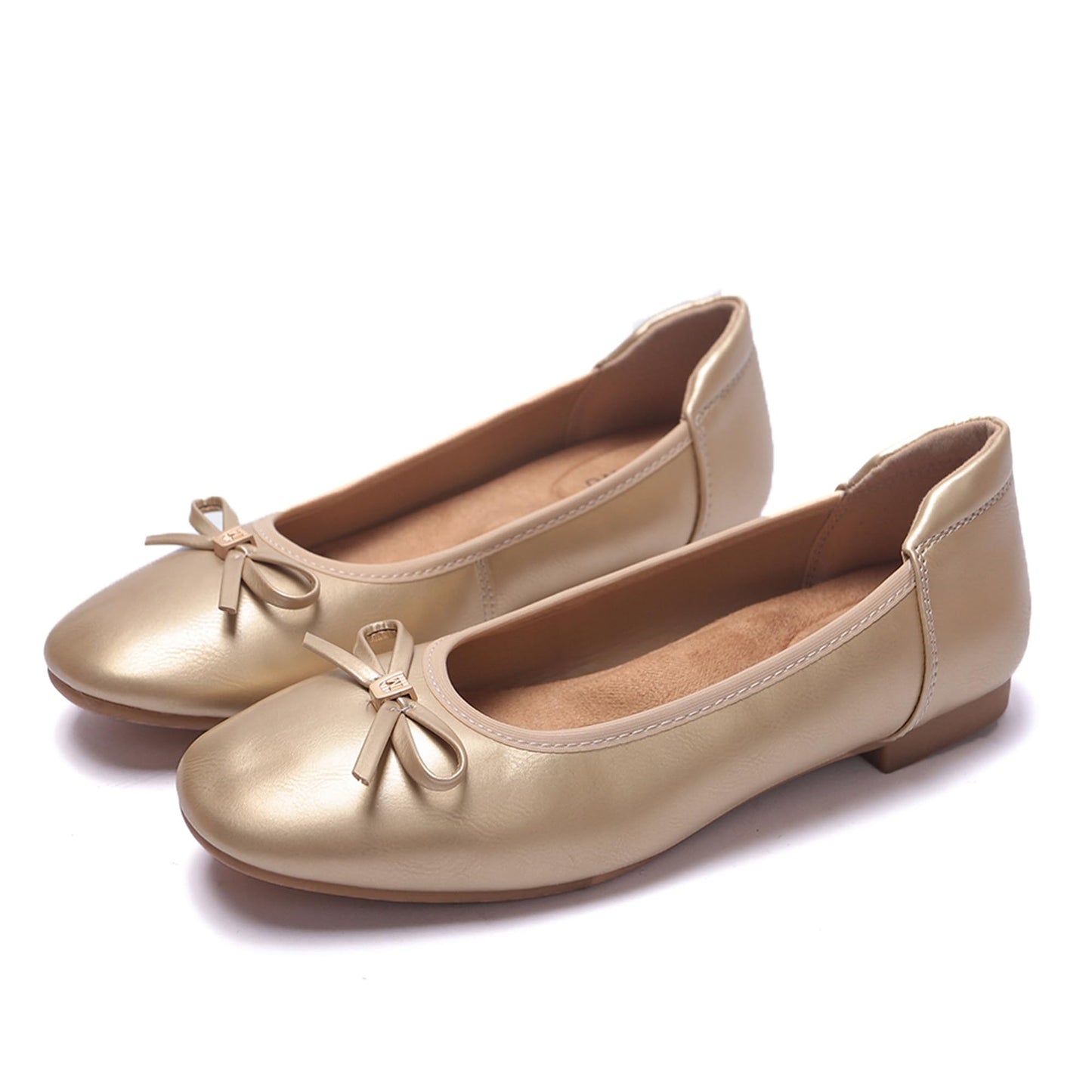 Women's Comfortable Ballet Flats Round Toe Flat Shoes for Women Bow Dressy Flats Shoes with Arch Support Insole