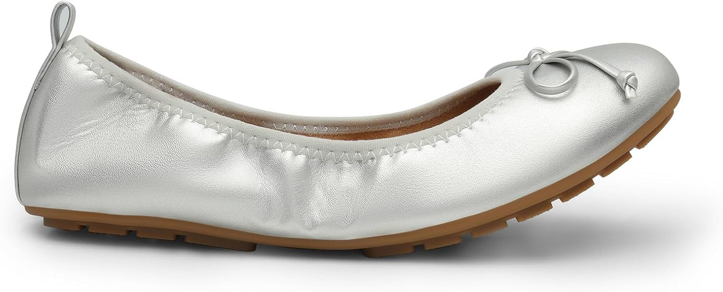 DREAM PAIRS Women's Foldable Bowknot Ballet Flats | Light Weight, Slip-On Dress Shoes, Round Toe, Offer all-day comfort for long walking, standing, dancing