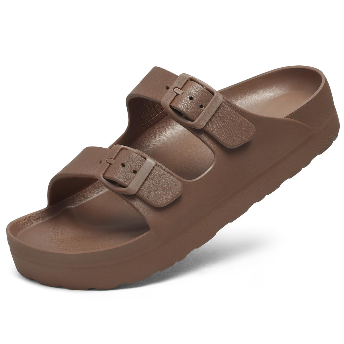 Goosecret Women's Comfortable Arch Support Walking Platform Sandals | Lightweight Chunky Slip-On Foam Slides with Adjustable Buckle, Sandals for Beach and Daily Wear
