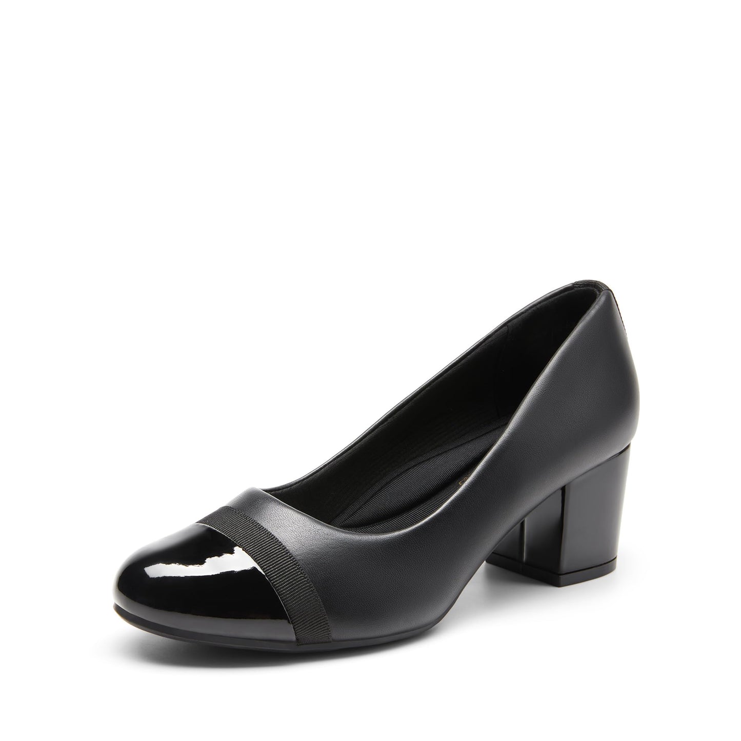 DREAM PAIRS Women's Block Heel Pumps Round Toe Dress Shoes | 2.24 inch chunky heel pumps with a 3D cushioned insole and non-slip outsole for commuting, parties and everyday wear