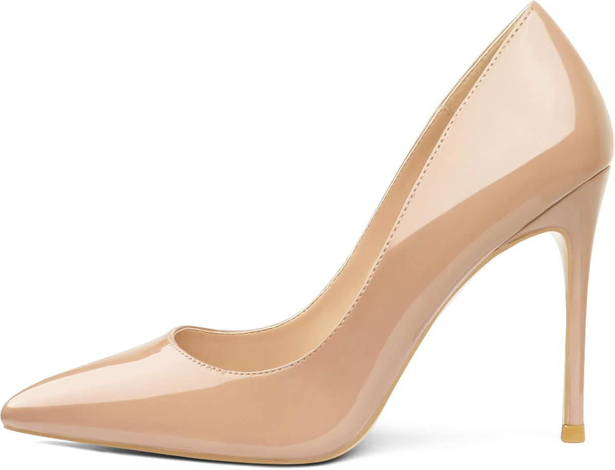 COLETER Women's 4 Inch Pumps Pointed Toe Dress Shoes Slip On Stiletto Pumps | Closed Toe Stiletto High Heel Pumps, Elegant Dress Heels for Business Casual, Formal, Evening Party