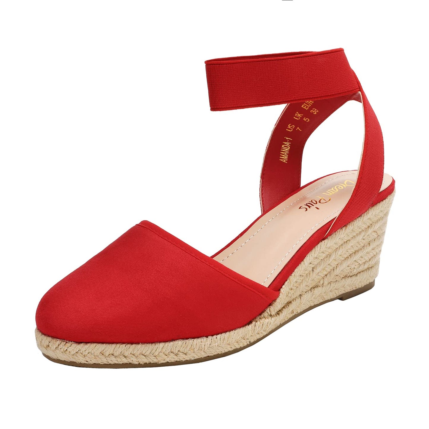 DREAM PAIRS Women's Ankle Strap Wedge Sandals | Espadrilles Sandals, Elastic Ankle Strap, Cushioned Comfort for Summer Outfit, Fashion Dressy Shoes