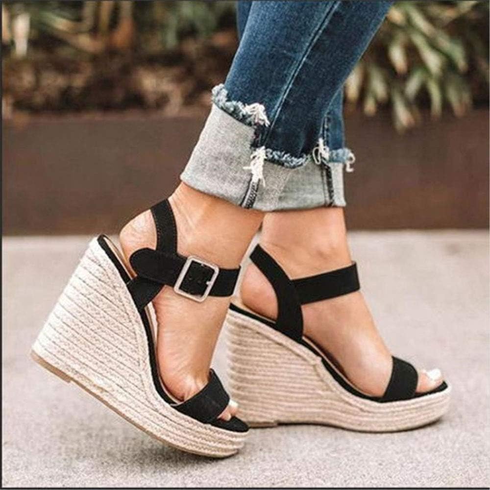 VICKI·VICKI Women's Platform Sandals Wedge Ankle Strap Open Toe Sandals