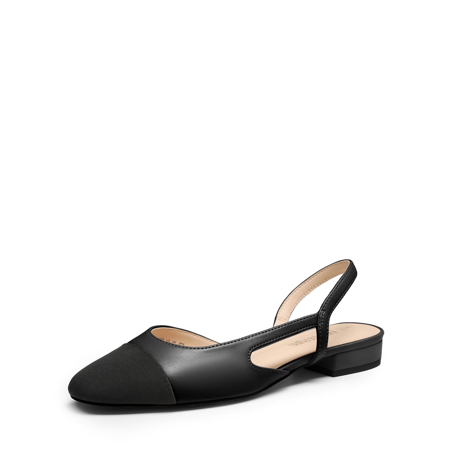 DREAM PAIRS Women's Slingback Ballet Flats | Dressy Flats Low Heel Dress Shoes for Business Casual Work Office Wedding Party, 0.98-inch Low Block Heel