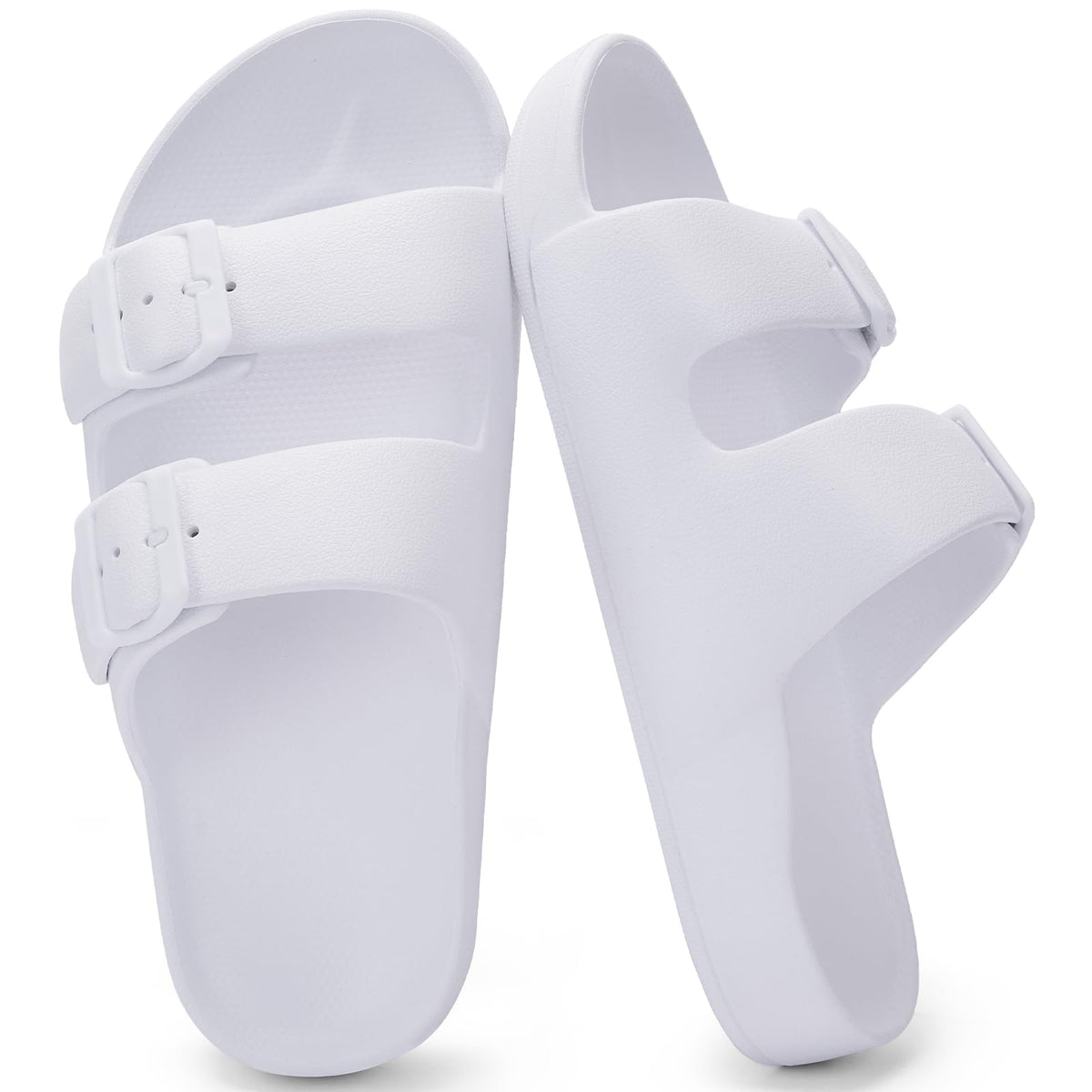 Womens Comfortable Arch Support Beach Sandals Waterproof Eva Slides | Adjustable Double Buckles,Quick Dry,Summer Walking Slides,Non Slip,Lightweight,Pool Sandals,Shower Outdoor Shoes