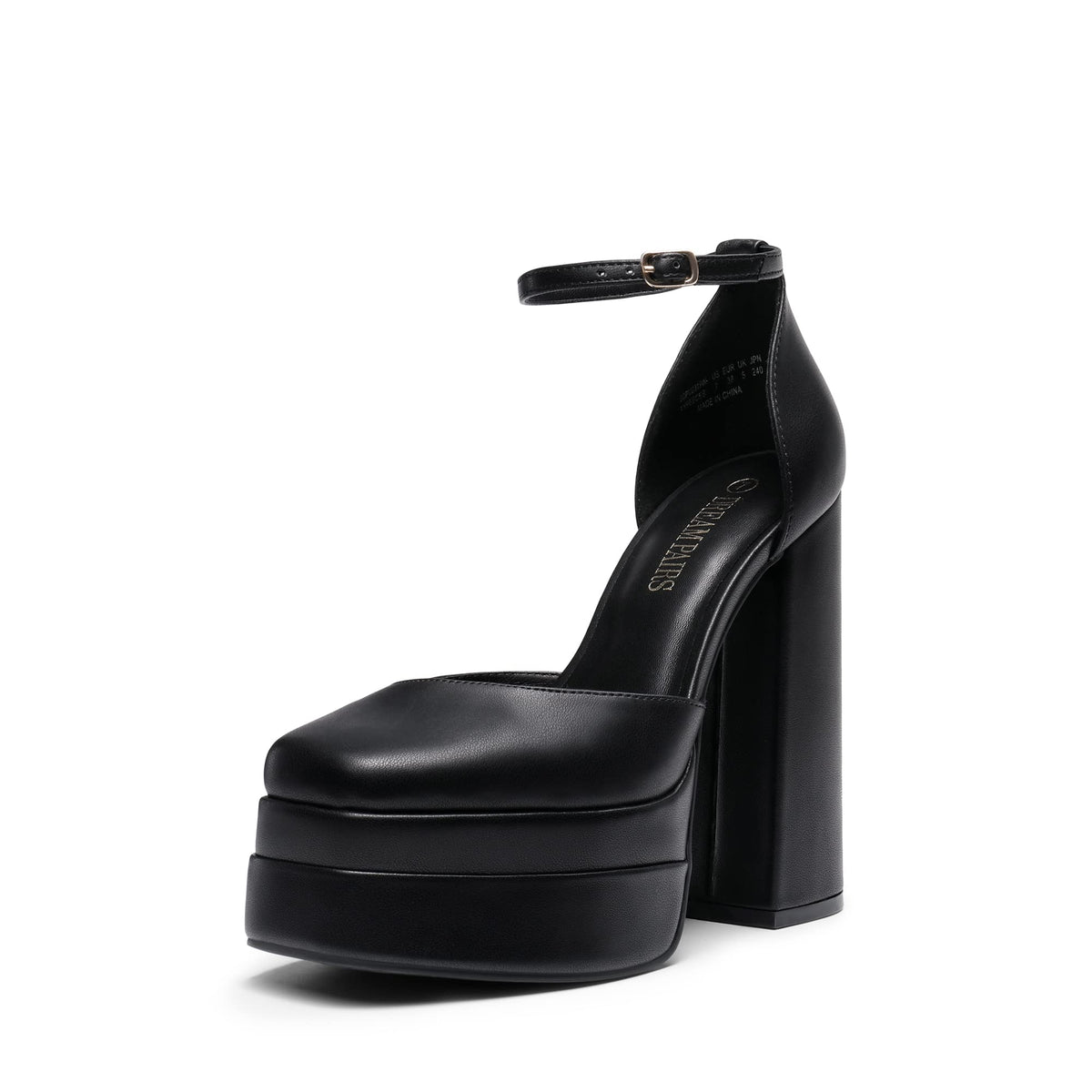 DREAM PAIRS Women's High Platform Closed Toe Heels | Square Toe Ankle Strap Dress Wedding Party Pumps Shoes with 5.5" Height, 1.7" Platform for All-night Glamour