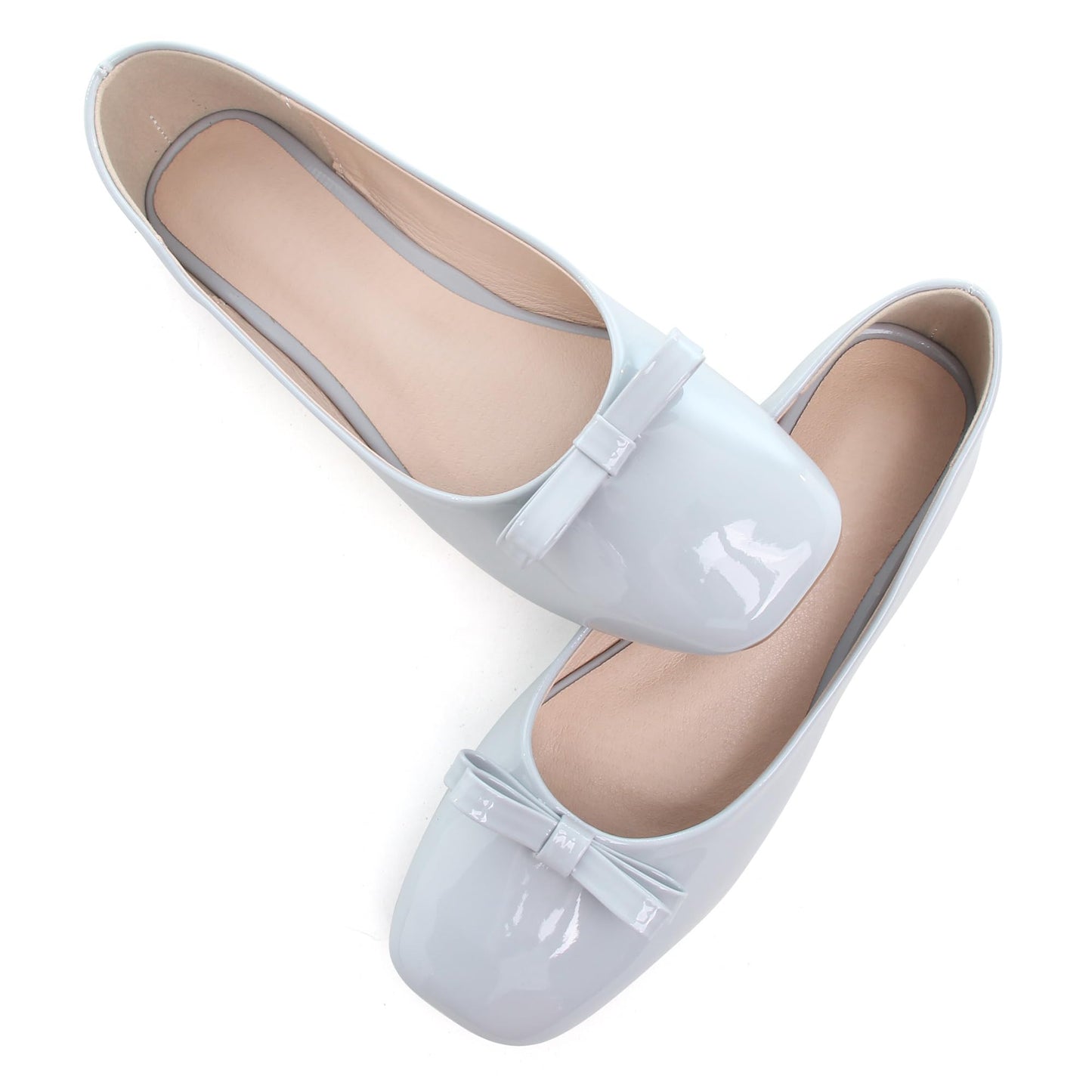 Dear Time Women's Casual Foldable Ballet Flats Square Toe Ballerina Flats Shoes Comfortable