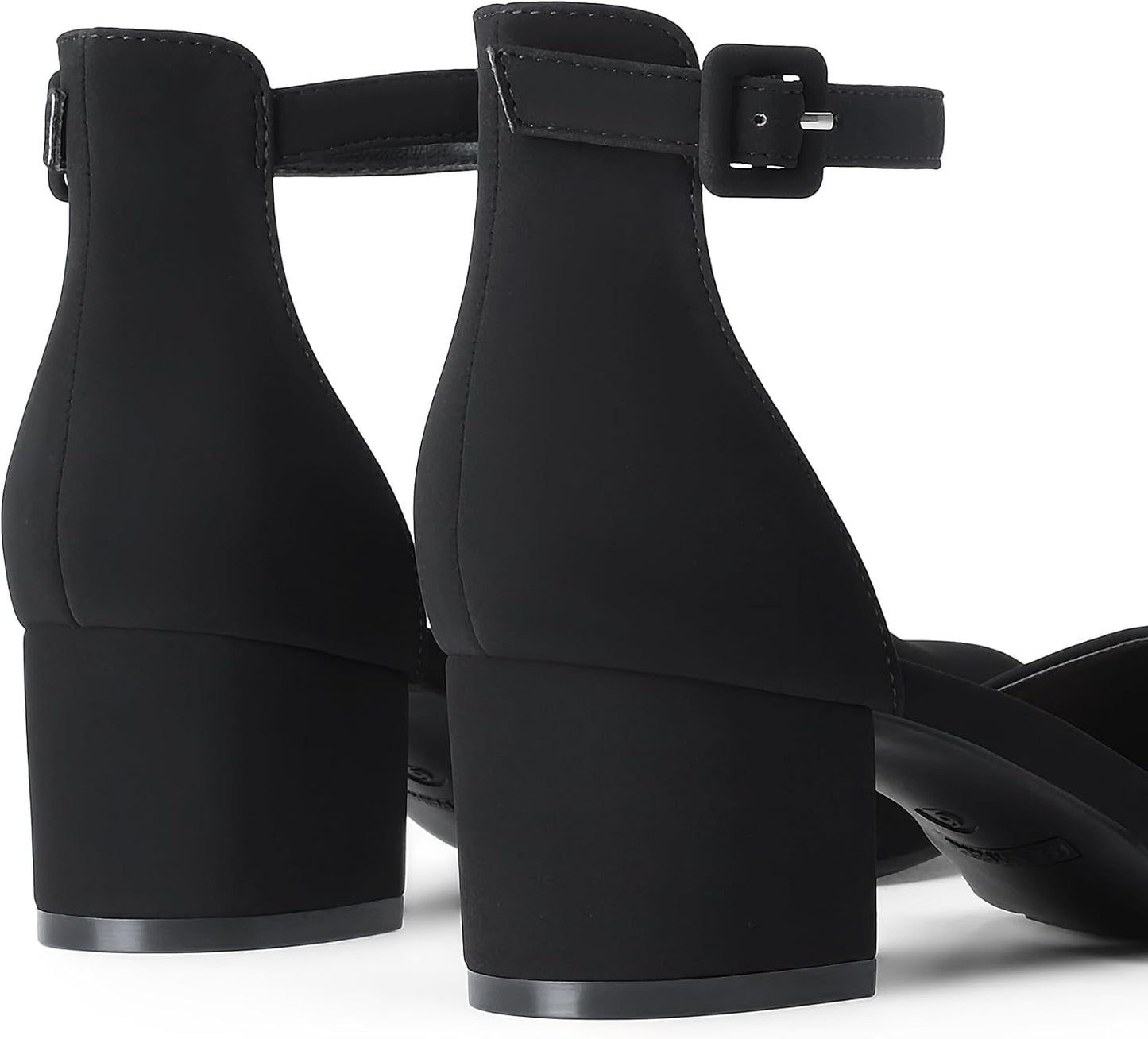 DREAM PAIRS Women's Round Toe Low Block Heel Pumps | Closed Toe Ankle Strap Chunky Heel Pumps Dress Shoes Wedding Office Party Dressy Shoes for Women