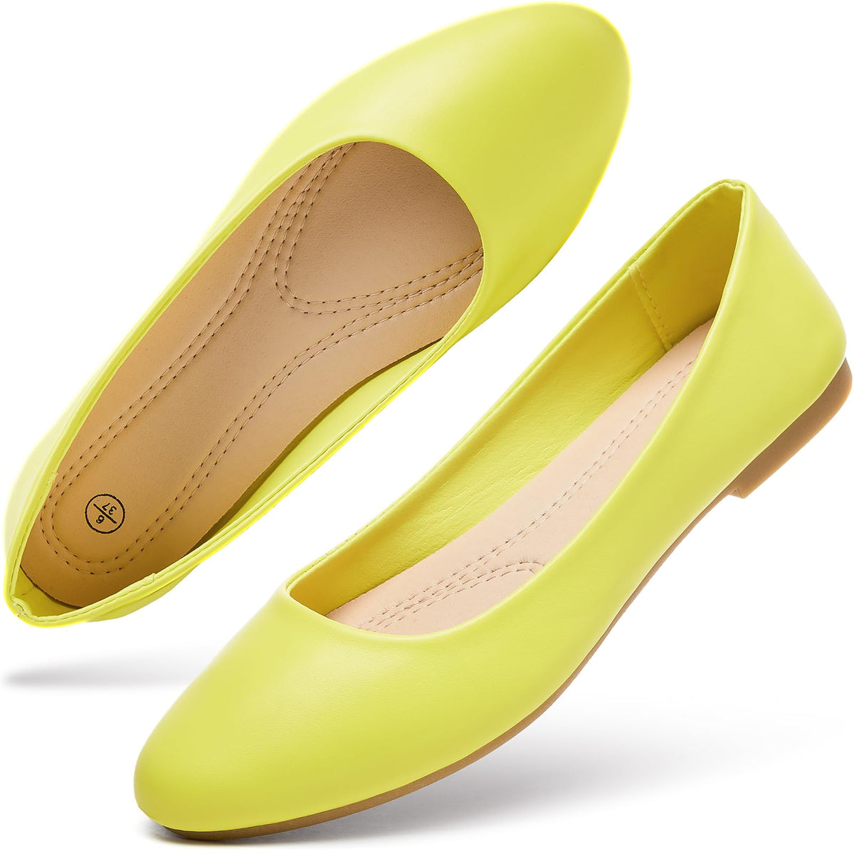 Hash Bubbie Women's Flats Shoes Ballet Flats Dress Shoes Comfortable PU Leather Slip on Shoes for Women