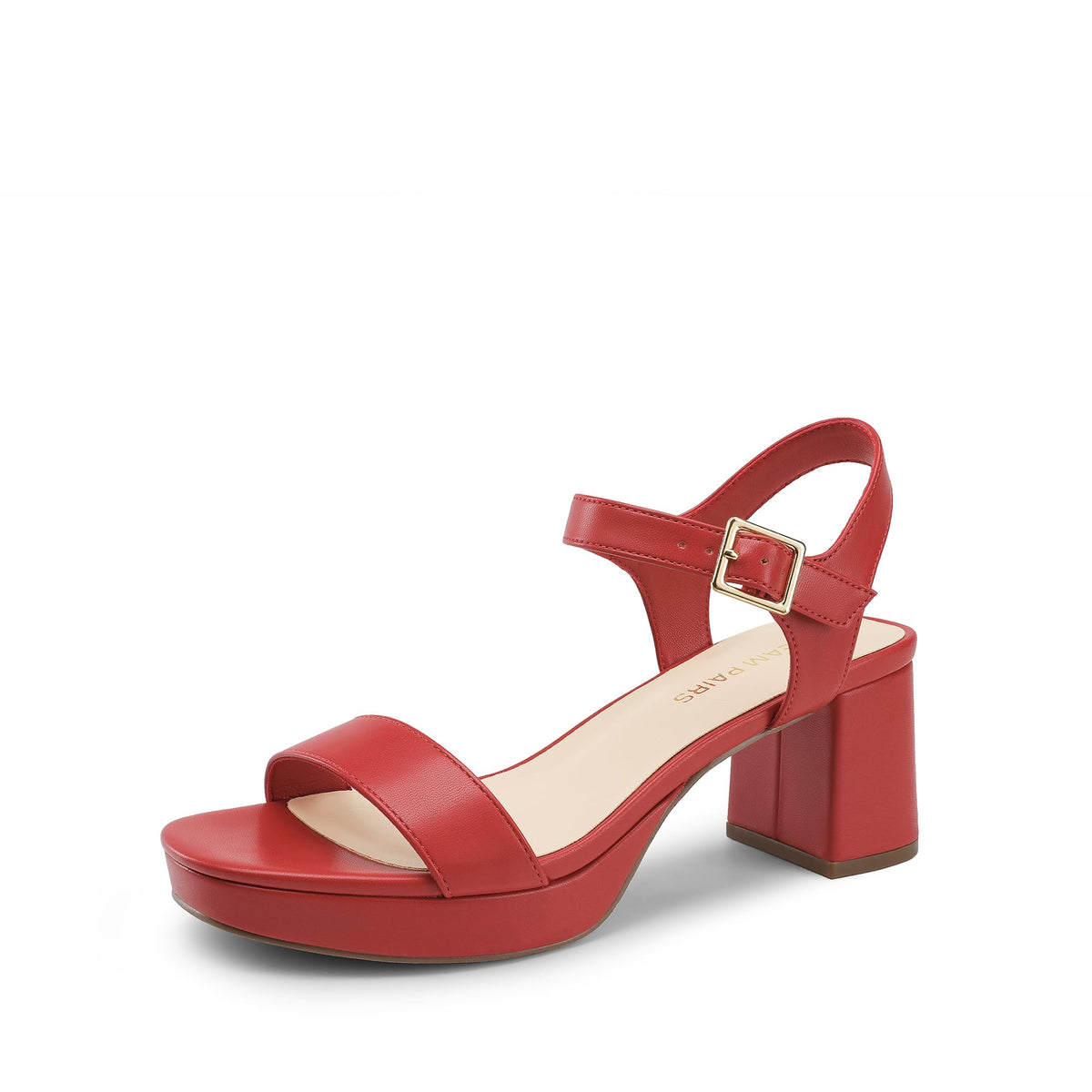 DREAM PAIRS Women's Platform Block Chunky Heels Sandals | Open Square Toe Ankle Strap Heel Fashion Wedding Party Dress Sandals Shoes 2.56-inch Block Heel and a 0.71-inch Platform