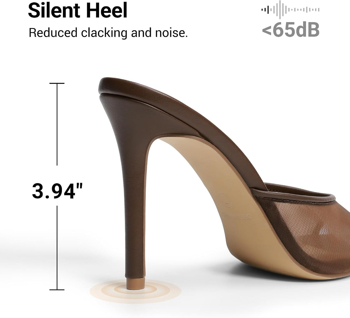 DREAM PAIRS Women's Peep Toe Mule Heel Sandal | chic sexy 3.94 inch high heels,stiletto open round peep toe mules, slip on dress shoes, for party dressy prom wedding