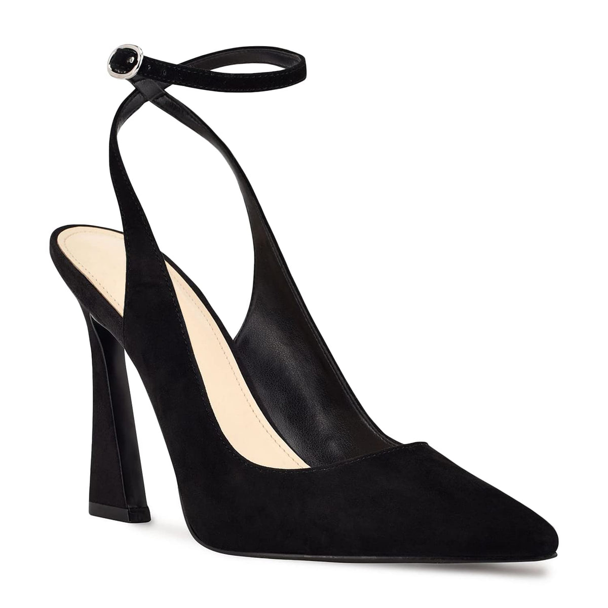 Womens Closed Toe Ankle Strap Heels Pointed Toe Pumps Shoes Slingback High Heel Wedding Dress Shoes