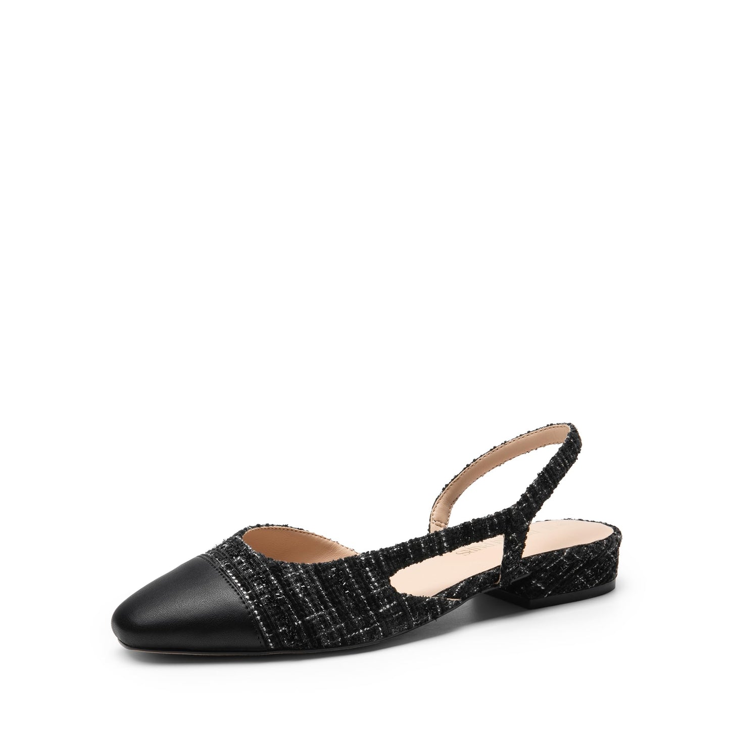 DREAM PAIRS Women's Slingback Ballet Flats | Dressy Flats Low Heel Dress Shoes for Business Casual Work Office Wedding Party, 0.98-inch Low Block Heel