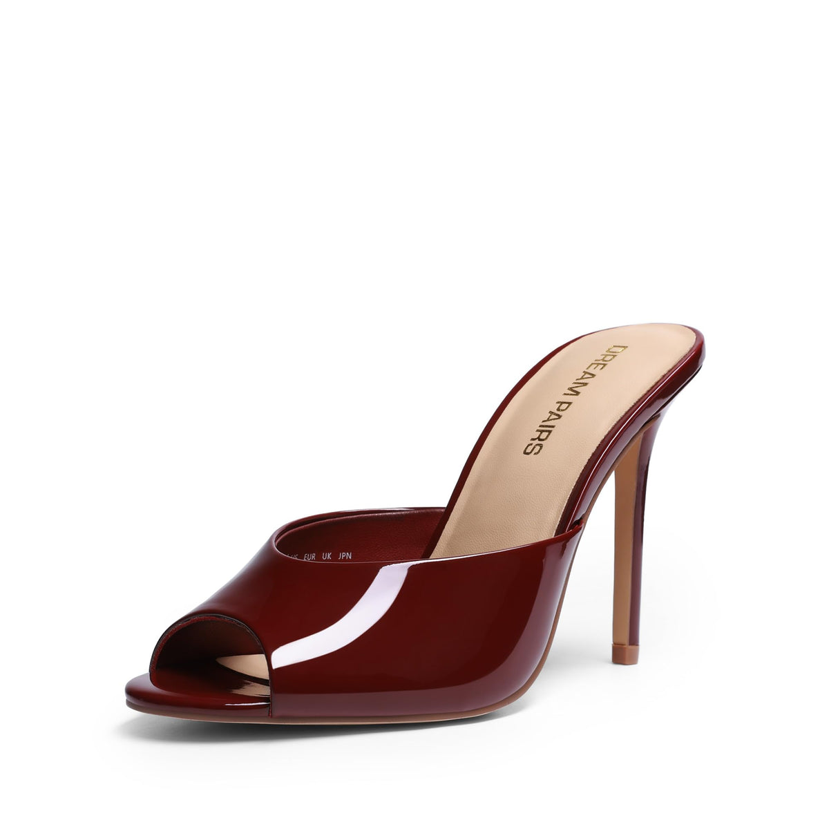 DREAM PAIRS Women's Peep Toe Mule Heel Sandal | chic sexy 3.94 inch high heels,stiletto open round peep toe mules, slip on dress shoes, for party dressy prom wedding