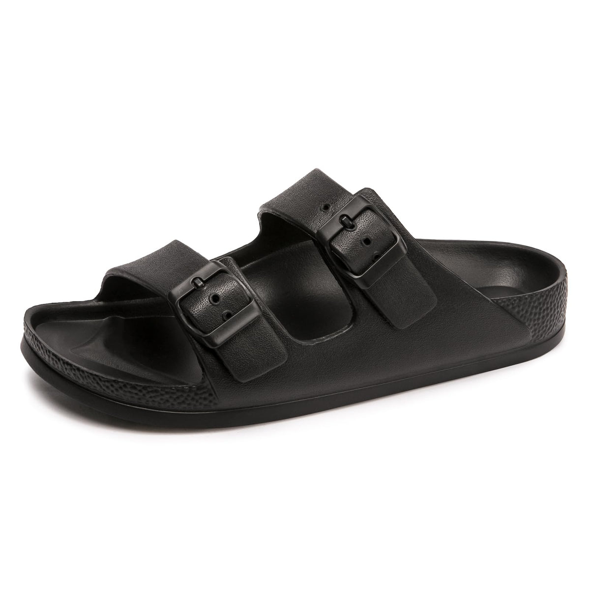 FUNKYMONKEY Women's Comfort Slides Non-Slip Lightweight Flat Beach Sandals | Adjustable Buckle Plastic Sandals with Arch Support, Waterproof Non-Slip Summer Slippers for Pool, Shower & Daily Wear
