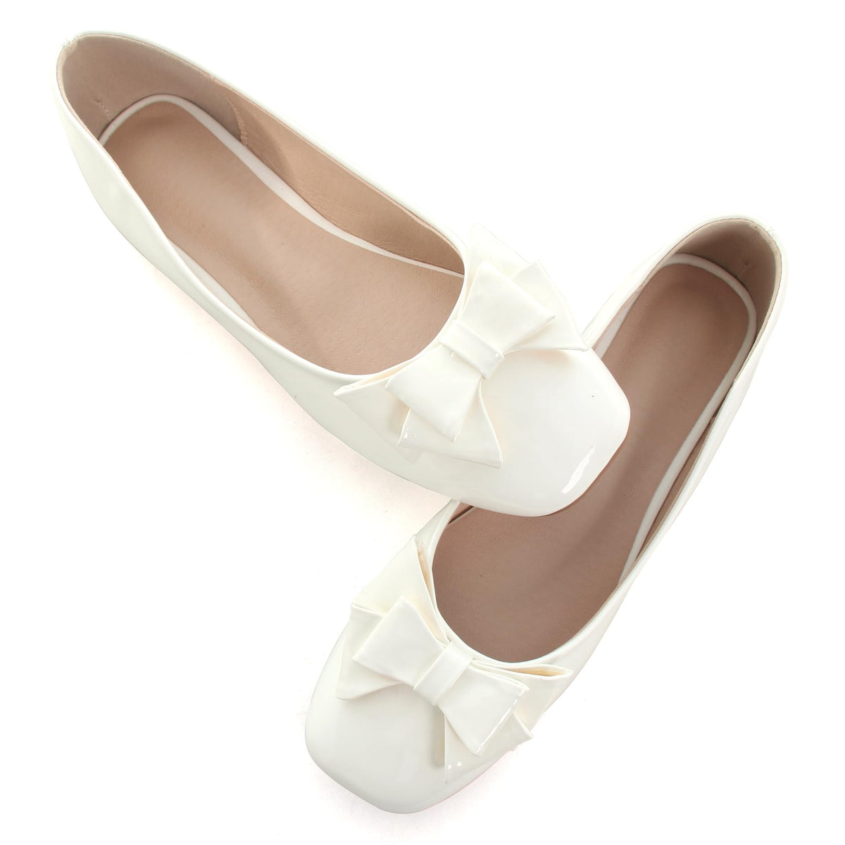 Dear Time Women's Casual Foldable Ballet Flats Square Toe Ballerina Flats Shoes Comfortable