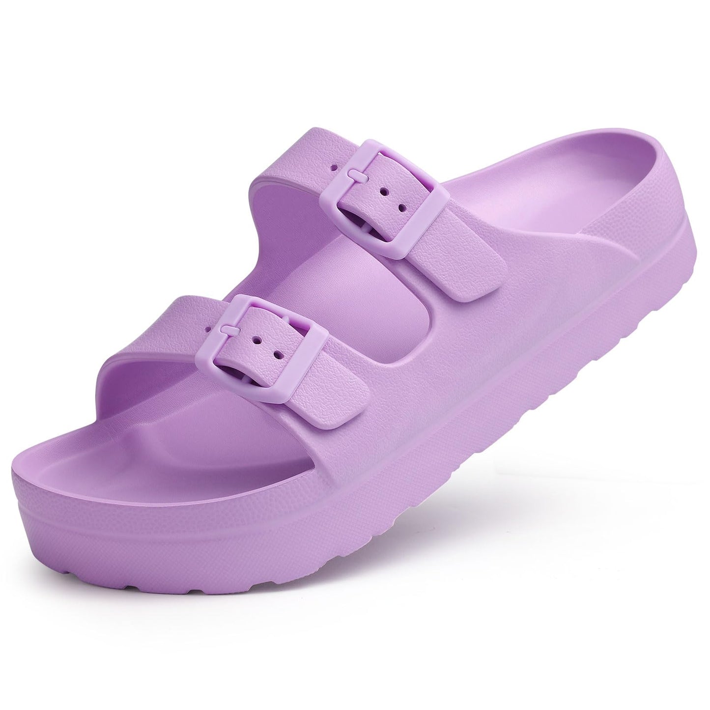 Goosecret Women's Comfortable Arch Support Walking Platform Sandals | Lightweight Chunky Slip-On Foam Slides with Adjustable Buckle, Sandals for Beach and Daily Wear