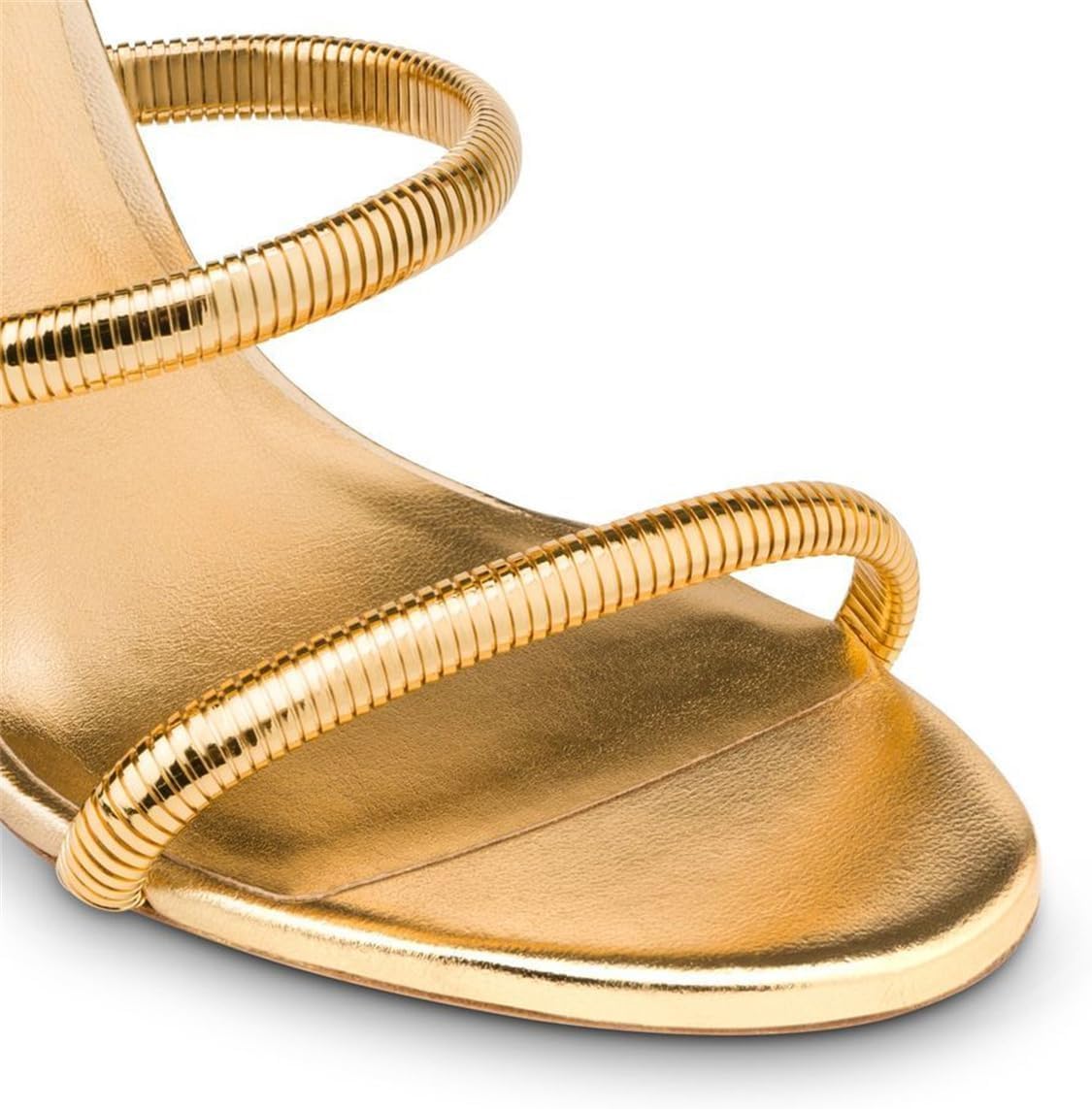 perixir Gold Heels for Women, High Heels with Spiral, 4.17" Stiletto Heeled Sandals for Dressy Women, Lace Up Sandals Comfortable Slingback Sandal