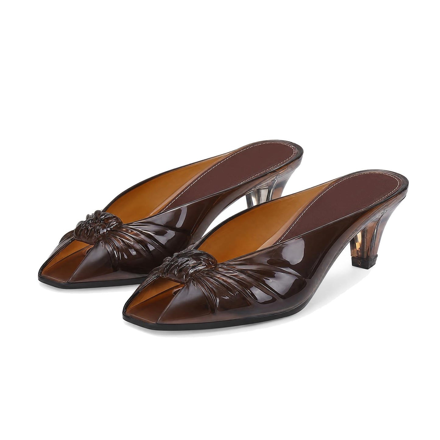 Jelly Sandals for Women Clear Sandals Jelly Shoes Women Kitten Heel Mules Open Toe Slide Pumps Dress Shoes Beach Summer Sandal Cute Comfortable