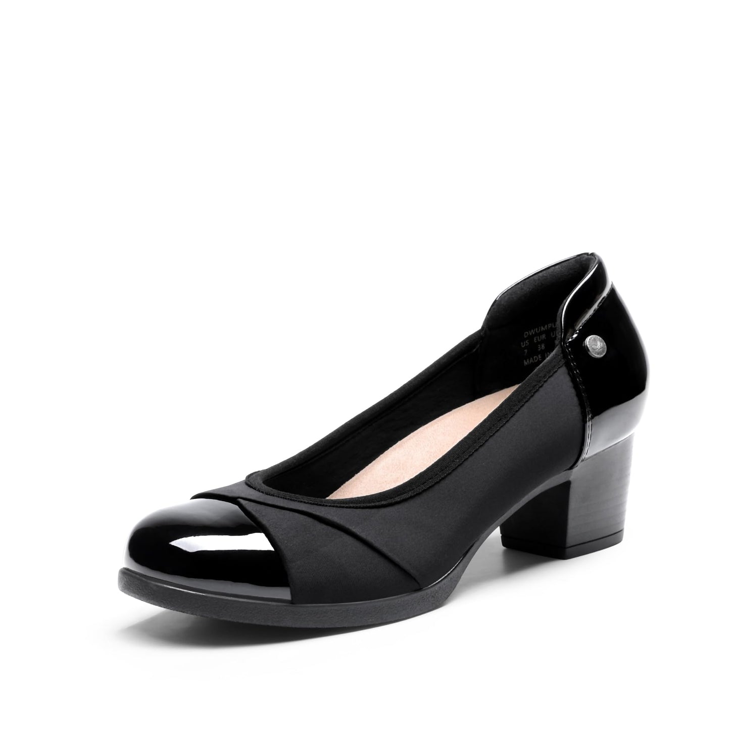 DREAM PAIRS Women's Pumps Low Chunky Arch Support Heels | Bunion-friendly with 3D cushioned insole and flexible anti-slip sole for all-day comfort, suitable for work and daily