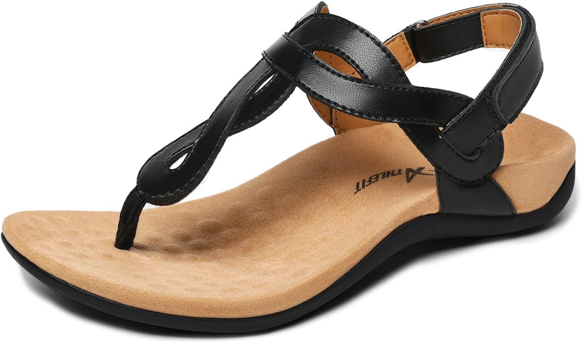 Athlefit Women's Orthopedic Flat Sandals with Arch Support