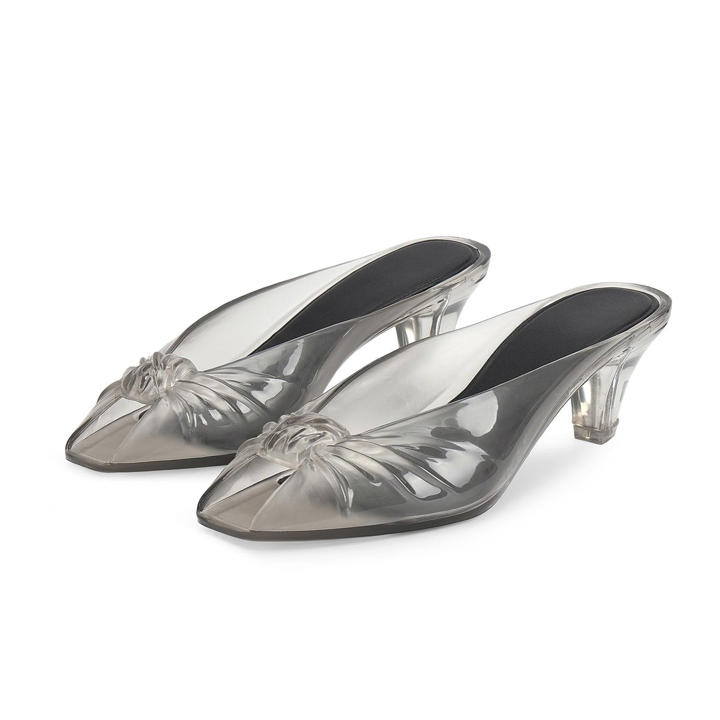 Jelly Sandals for Women Clear Sandals Jelly Shoes Women Kitten Heel Mules Open Toe Slide Pumps Dress Shoes Beach Summer Sandal Cute Comfortable